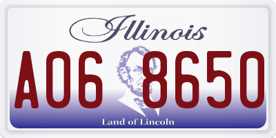 IL license plate A068650