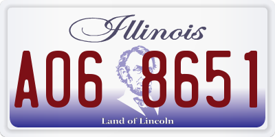 IL license plate A068651