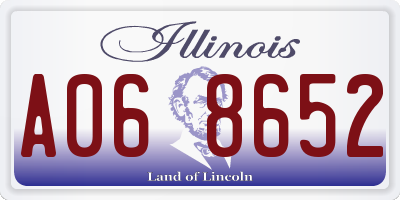 IL license plate A068652