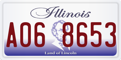 IL license plate A068653