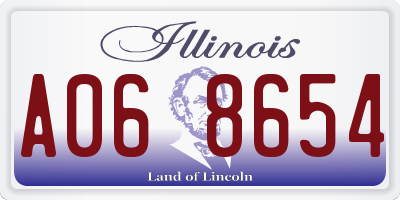 IL license plate A068654