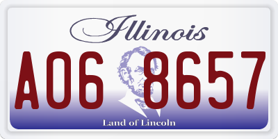 IL license plate A068657