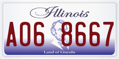 IL license plate A068667