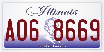 IL license plate A068669
