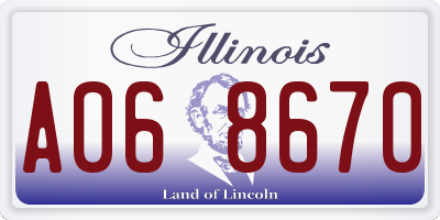 IL license plate A068670