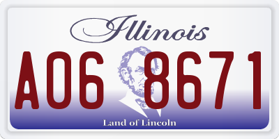 IL license plate A068671