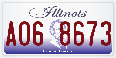 IL license plate A068673