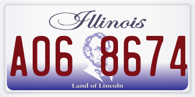 IL license plate A068674