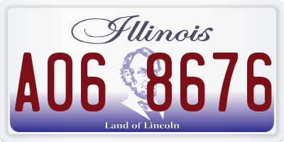 IL license plate A068676