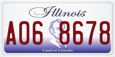 IL license plate A068678