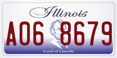 IL license plate A068679