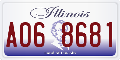 IL license plate A068681