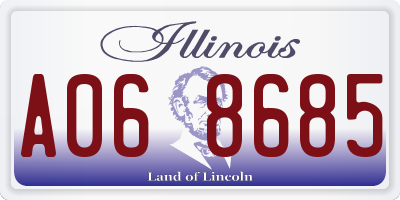 IL license plate A068685
