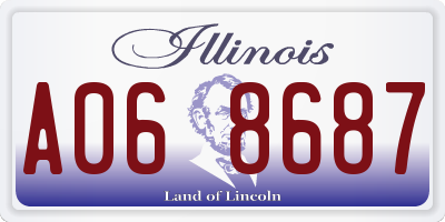 IL license plate A068687