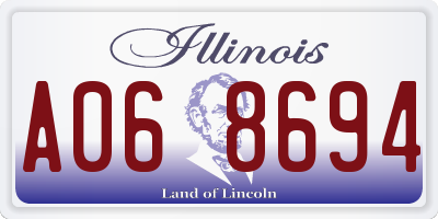 IL license plate A068694