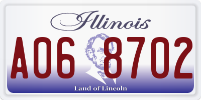 IL license plate A068702