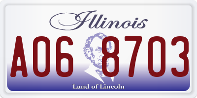 IL license plate A068703