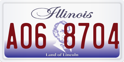 IL license plate A068704