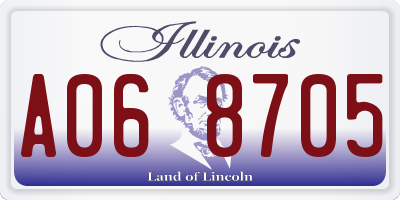 IL license plate A068705