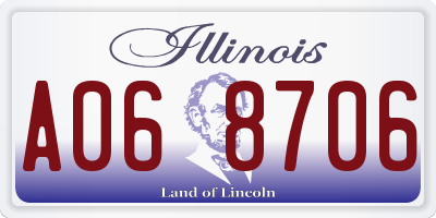 IL license plate A068706