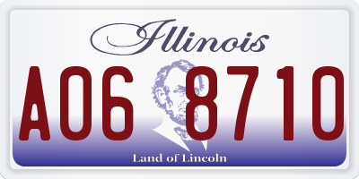 IL license plate A068710
