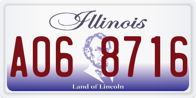 IL license plate A068716