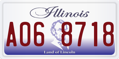 IL license plate A068718