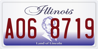 IL license plate A068719