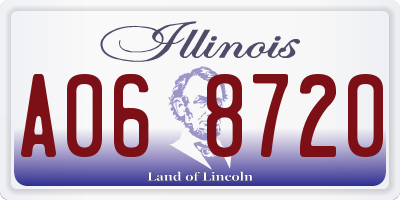 IL license plate A068720