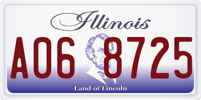 IL license plate A068725