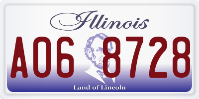 IL license plate A068728