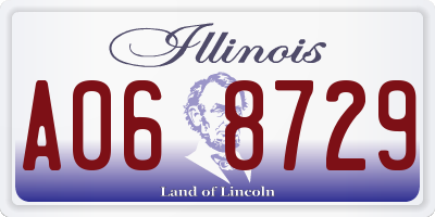 IL license plate A068729