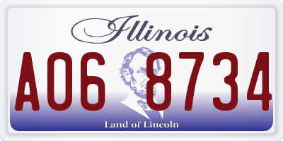IL license plate A068734