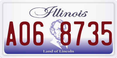 IL license plate A068735
