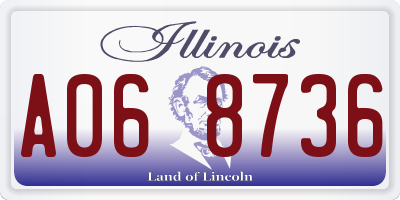 IL license plate A068736