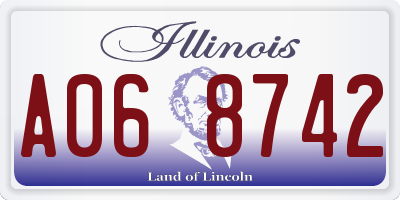 IL license plate A068742