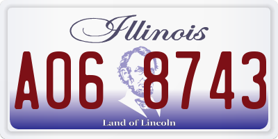 IL license plate A068743