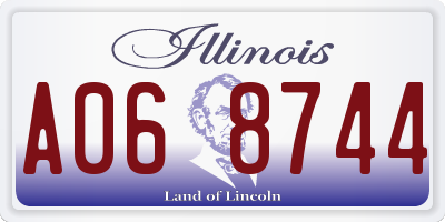 IL license plate A068744