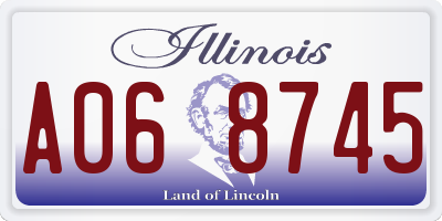 IL license plate A068745