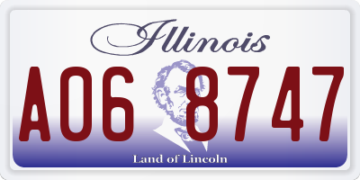 IL license plate A068747