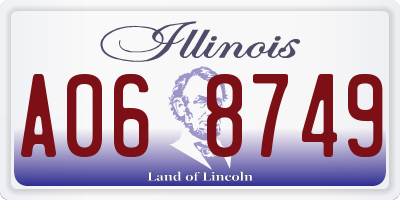 IL license plate A068749