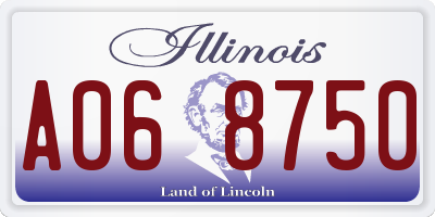 IL license plate A068750