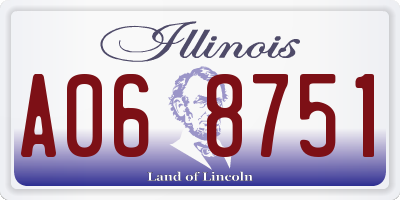 IL license plate A068751