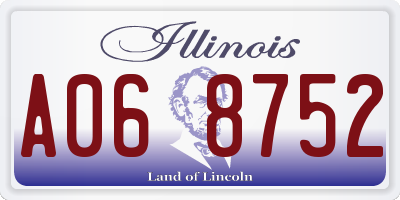 IL license plate A068752