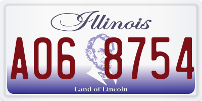 IL license plate A068754