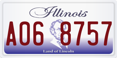 IL license plate A068757