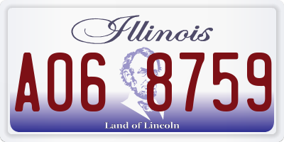 IL license plate A068759