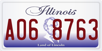 IL license plate A068763