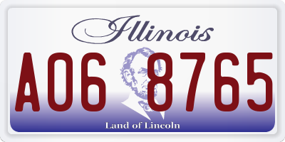 IL license plate A068765