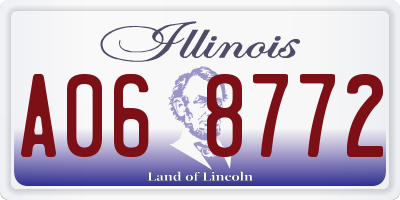 IL license plate A068772